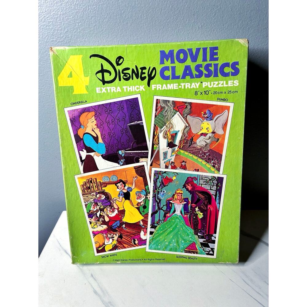 Vintage Disney Movie Classics Frame Tray Puzzles Set of 4